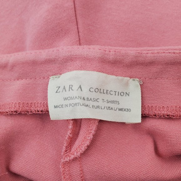 ZARA COLLECTION PINK HIGH RISE SHORTS WITH SIDE ZIPPER. Size LG - Picture 3 of 4